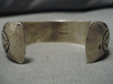 Detailed!! Vintage Native American Navajo Hand Tooled Cloud Sterling Silver Bracelet Old Cuff-Nativo Arts