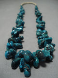 Chunky And Large Spiderweb Turquoise Vintage Native American Navajo Necklace Old-Nativo Arts