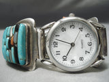 Important Vintage Native American Navajo Pete Sierra Turquoise Sterling Silver Watch Bracelet-Nativo Arts