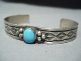 Beautiful Vintage Native American Navajo Sleeping Beauty Turquoise Sterling Silver Bracelet-Nativo Arts