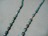 Exquisite Navajo Native American Turquoise Sterling Silver Rosary Necklace-Nativo Arts