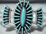 Fabulous Zuni Native American Turquoise Needlepoint Sterling Silver Bracelet-Nativo Arts