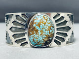 One Of The Most Unique Ever San Felipe #8 Turquoise Sterling Silver Bracelet-Nativo Arts