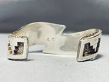 Important Vintage Native American Navajo Opal Sterling Silver Geomtric Bracelet-Nativo Arts