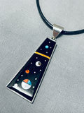 Herm Smith Night Sky Native American Navajo Turquoise Sterling Silver Necklace-Nativo Arts