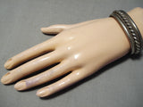 Amazing Vintage Navajo Sterling Silver Bracelet Old Native American-Nativo Arts