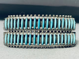 One Of The Best Vintage Native American Zuni Needle Turquoise Sterling Silver Bracelet-Nativo Arts