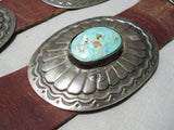 Huge Rare Turquoise Vintage Native American Navajo Sterling Silver Concho Belt Old-Nativo Arts