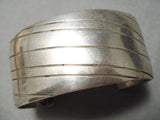 Amazing Vintage Navajo Slanted Channel Sterling Silver Native American Bracelet-Nativo Arts