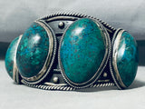 175 Gram Best Chrysocolla Sterling Silver Vintage Native American Navajo Bracelet-Nativo Arts