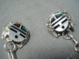Outstanding Zuni Turquoise Sterling Silver Earrings Native American-Nativo Arts