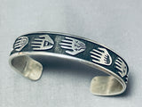 Tony Honanie Expert Vintage Native American Hopi Sterling Silver Bracelet Cuff-Nativo Arts