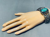 Opulent Rare Turquoise Vintage Native American Navajo Sterling Silver Bracelet-Nativo Arts