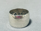 Native American Monumental Internal Silver Works Vintage Jemez Sterling Silver Wide Band Ring-Nativo Arts