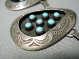 Quality Snake Eyes Turquoise Vintage Native American Navajo Sterling Silver Shadow Necklace Old-Nativo Arts