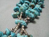 Museum Quality Vintage Native American Navajo Turquoise Nugget Jacla Necklace Old-Nativo Arts
