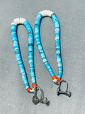 Very Rare Early Vintage Native American Navajo Turquoise Sterling Silver Earrings-Nativo Arts