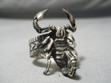 Native American Huge Very Detailed San Felipe Sterling Silver Scorpion Ring-Nativo Arts