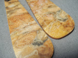 One Of The Biggest Coral Slab Native American Sterling Silver Earrings-Nativo Arts