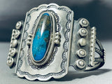 Wally Yazzie Rare Turquoise Native American Navajo Sterling Silver Rope Bracelet-Nativo Arts