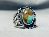 Very Old Vintage Native American Navajo Royston Turquoise Sterling Silver Ring-Nativo Arts