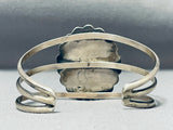 Spectacular Vintage Native American Navajo White Buffalo Sterling Silver Bracelet-Nativo Arts
