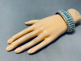 Spectacular Native American Navajo Turquoise Teardrop Sterling Silver Tommy Lowe Bracelet-Nativo Arts