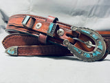 Native American One Of The Best Ever Vintage Navajo Turquoise Sterling Silver Belt-Nativo Arts