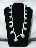 Marvelous Vintage Navajo Turquoise And Heishi Necklace Native American Old-Nativo Arts
