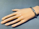 Thicker Detailed Vintage Native American Navajo Sterling Silver Bracelet-Nativo Arts