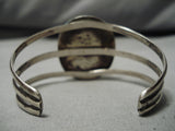 Stunning Vintage Native American Navajo Inlay Kachina Piaso Sterling Silver Bracelet-Nativo Arts