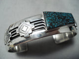 Incredible Vintage Native American Navajo Geomtric Turquoise Sterling Silver Channel Bracelet-Nativo Arts