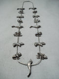 Heavy 100 Gram Vintage Native American Navajo Sterling Silver Animal Fetish Necklace Old-Nativo Arts