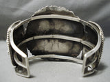Impressive Vintage Native American Navajo Turquoise Cluster Sterling Silver Bracelet Old-Nativo Arts