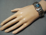 Leo James Vintage Native American Navajo Gold Kokopelli Sterling Silver Bracelet-Nativo Arts