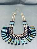 Native American One Of The Best Ever Santo Domingo Turquoise Ehsll Inlay Necklace-Nativo Arts