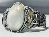 Very Early Rare Vintage Native American Navajo Sterling Silver Pearl Bracelet Cuff-Nativo Arts