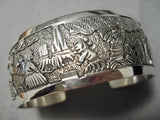 Detailed And Intricate!! Navajo Sterling Silver Native American Bracelet-Nativo Arts