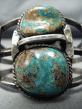 Chunky Vintage Native American Navajo Royston Turquoise Sterling Silver Bracelet Old-Nativo Arts