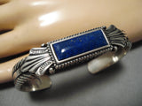 Exquisite Vintage Zuni Native American Lapis Sterling Silver Bracelet-Nativo Arts