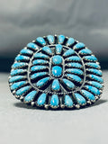 Magnificent Vintage Native American Navajo Turquoise Sterling Silver Ring Signed-Nativo Arts