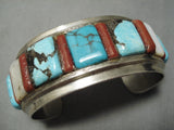 Museum Quality Vintage Native American Navajo Blue Diamond Turquoise Sterling Silver Bracelet-Nativo Arts