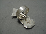 Fabulous Detailed Native American Navajo 3d Kachina Turquoise Sterling Silver Ring-Nativo Arts