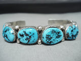 Exceptional Vintage Native American Navajo Sleeping Beauty Turquoise Sterling Silver Bracelet-Nativo Arts