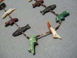 Detailed!! Vintage Navajo Bird Fish Sterling Silver Native American Necklace Old-Nativo Arts