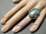 Amazing Vintage Navajo Turquoise Sterling Silver Ring Native American Old-Nativo Arts