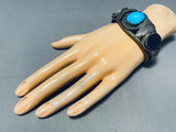 Sensational Vintage Native American Navajo Kingman Turquoise Sterling Silver Bracelet-Nativo Arts