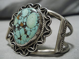 Incredible Vintage Native American Navajo Spiderweb Turquoise Sterling Silver Bracelet Cuff Old-Nativo Arts