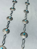 Fantastic Vintage Native American Navajo Kingman Turquoise Sterling Silver Concho Belt-Nativo Arts
