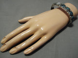 Opulent Vintage Native American Navajo Red Mountain Turquoise Sterling Silver Bracelet Old-Nativo Arts
